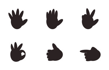 Set of Hand Gesture Signs Nonverbal Symbols Vector
