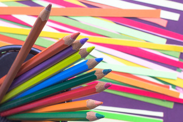 Color pencils on a bright background