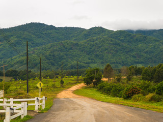 one way ahead to the ranch in the country side