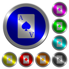 Ace of spades card luminous coin-like round color buttons