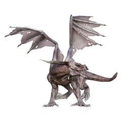 Naklejka premium 3D Rendering Fantasy Vampire Dragon on White