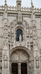 Architectural Details of Jeronimos Monastery or Hieronymites Monastery, , Lisbon, Portugal. Lisbon is continental Europe's westernmost capital city and the only one along the Atlantic coast.