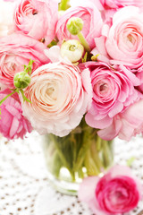 Bouquet of pink ranunculus (buttercup)