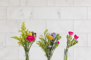 Beautiful bouquet of bright springtime flowers