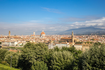 Fototapeta na wymiar Aerial View of Florence with Cathedral of Saint Mary of Flower, Italy, Europe