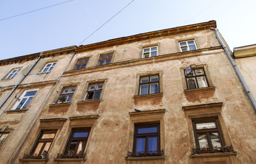 Old house view of windows.