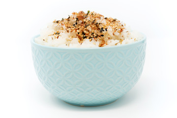 white rice with sesame isolated on background