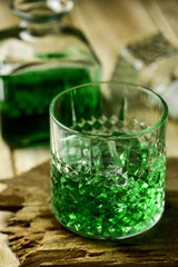 dyed green whiskey