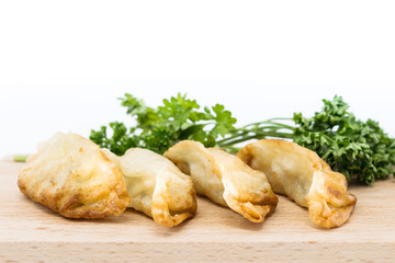 Chinese food Fried dumplings on plate