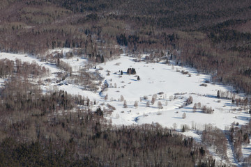 Hunting lodge in the taiga, top view