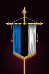 Fototapeta premium Flag of Estonia. Festive Vertical Banner. Wall Hangings
