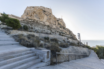 Fototapeta premium Santa Barbara castle fortress, historic monument. Alicante, Spain.