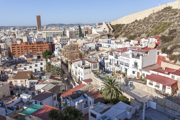 General city view from santa barbara castle.Alicante, Spain.