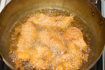 Close up Fish deep fry. (selective focus)