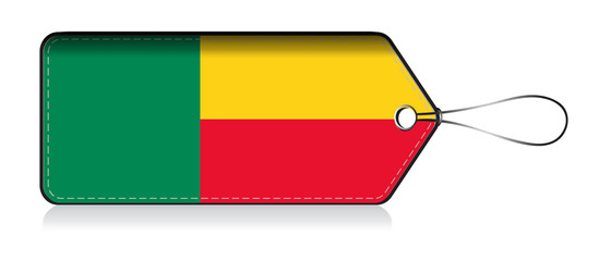 Beninese flag lable, Label of product made in Benin © VectorPart