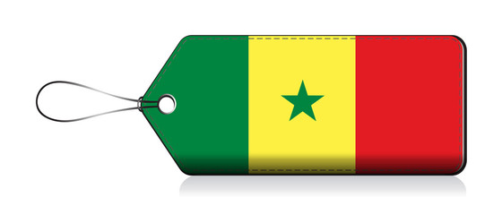 Senegalese flag lable, Label of product made in Senegal © VectorPart