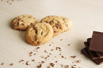cookies with chocolate and grated chocolate