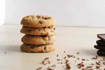 cookies with chocolate and grated chocolate