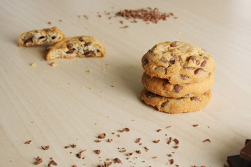 cookies with chocolate and grated chocolate