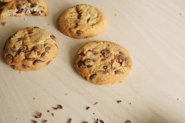 cookies with chocolate and grated chocolate