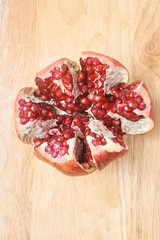 Small grains. Fresh Fruit. Ripe red garnet