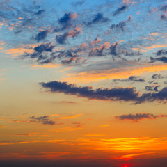 Beautiful sun rise and cloudy sky.