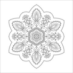 Round abstract floral ornament.