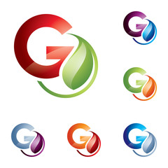 Letter G Leaf Logo Template