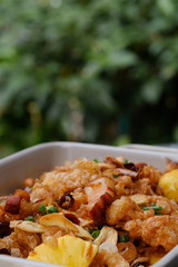Close up Homemade    Pineapple Fried Rice. (selective Focus)