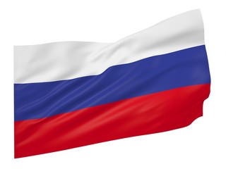 3D illustration of Russia flag
