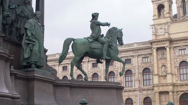 Architecture and design.Empress Maria Theresia monument and Natural History Museum at Maria-Theresien-Platz in Vienna