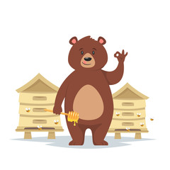 bear character showing a okay