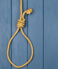 Hinge for the gallows on a wooden background.