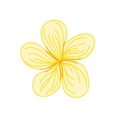 Simple Yellow Tropical Flower Hand Drawn Illustration
