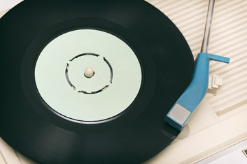 Close Up Shot Of A Vintage Record Player