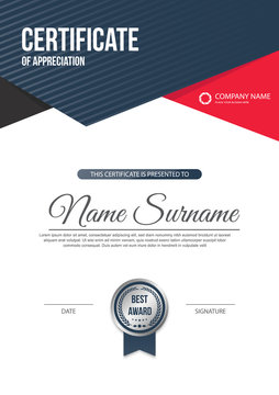 Certificate template ,diploma. Vector illustration