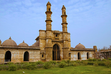 Outer view of Jami Masjid (Mosque), UNESCO protected Champaner - Pavagadh Archaeological Park, Gujarat, India. Dates to 1513 AD