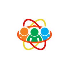 People Science Atom Logo Icon Design