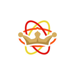 King Science Atom Logo Icon Design