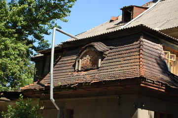 mansard, roof,  building old, Kharkov, Ukraine, Darwin street