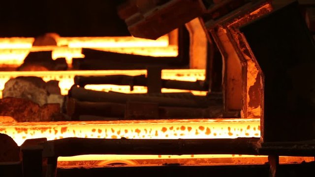 Steel Billets at Torch Cutting