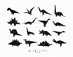 Dinosaurus origami set black © anna42f