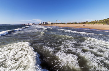 Close up Waves on Shoreline In Durban South Africa