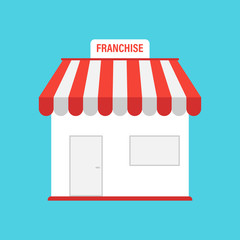 The concept of franchising business. Score. Flat style