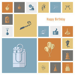 Happy Birthday Icons Set