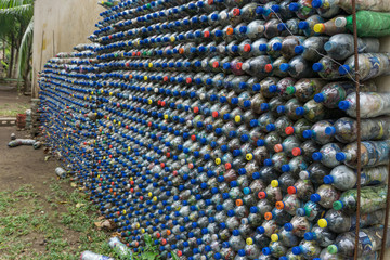 wall made of recycled plastic