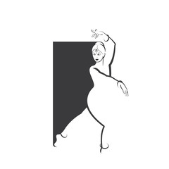 


illustration in the form of an Indian dancing girl in the form of a symbol or logo