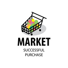 vector logo market shopping