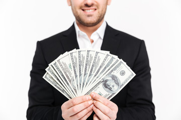 Cropped image of a smiling young businessman