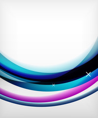 Glossy wave vector background with light and shadow effects, white cross shapes